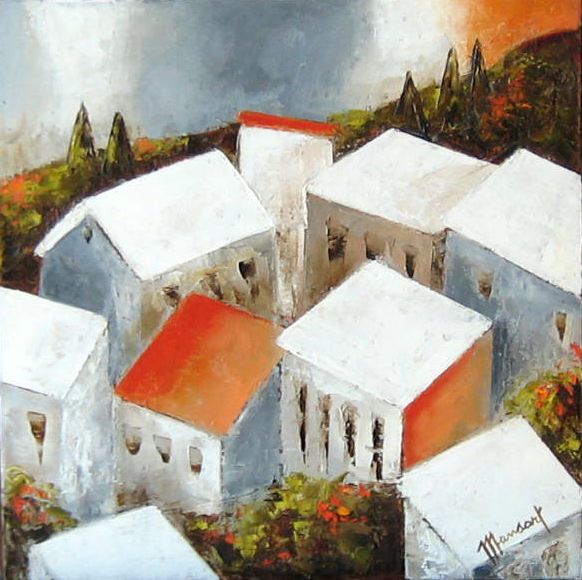 Toits blancs 3 - 30x30 cm