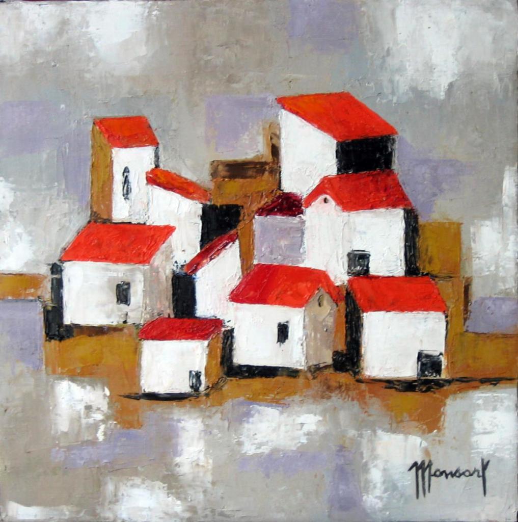 Village blanc 2 30x30 cm